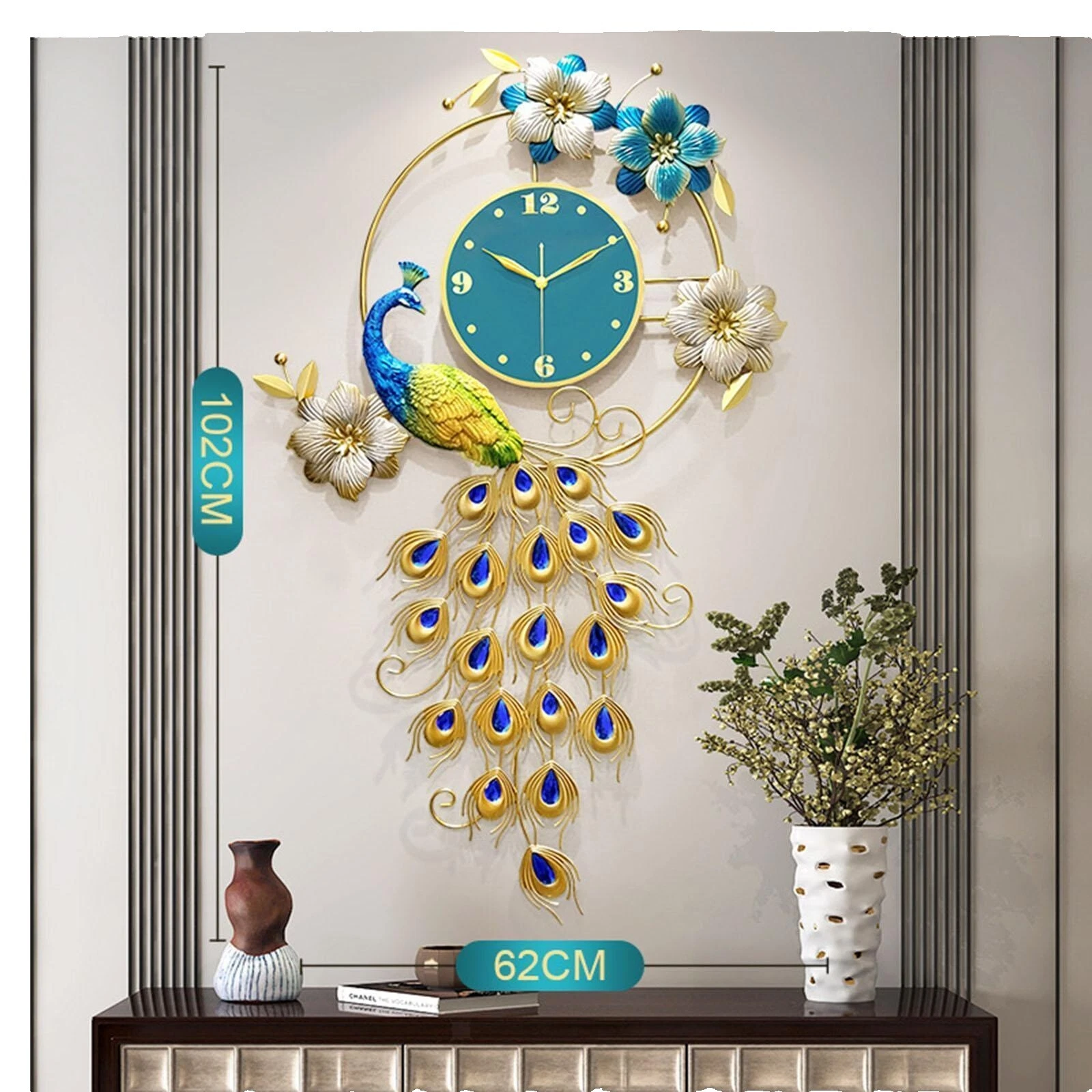 Relojes de pared de pavo real