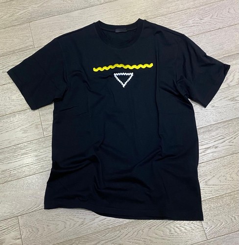 Prada T-shirt Black Embroidery Logo Size S