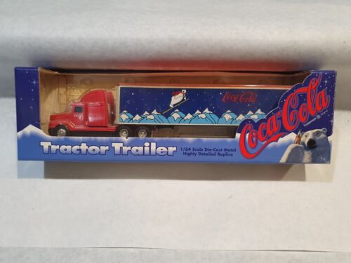 1995 Ertl Coca Cola Tractor Trailer, Polar Bears Christmas NIB 1:64 Freightliner - Picture 7 of 11