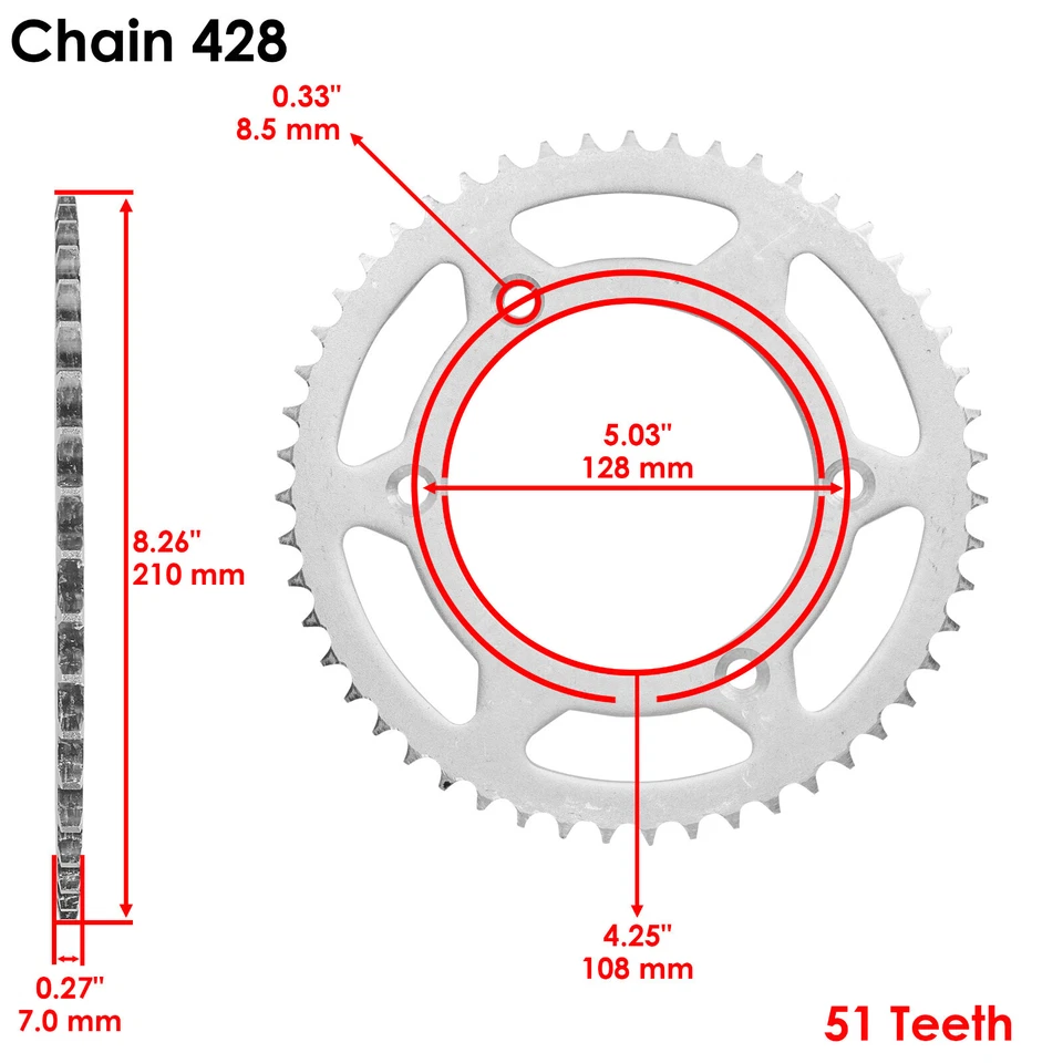 Kit de cadena de transmisión y piñones para Kawasaki KLX125 2003 2004 2005 2006 Foto 4 de 4