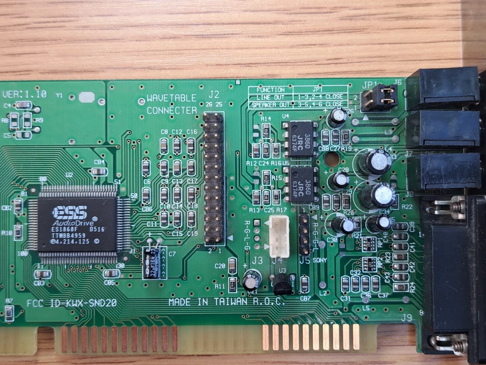 MPB-000062 ESS Audio Drive ES1868F ISA Sound Card With Game Port ID-KWX-SND20 - Image 2 of 4