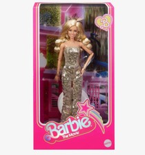 PRESALE Barbie The Movie Margot Robbie as Barbie in Gold Disco Jumpsuit Doll