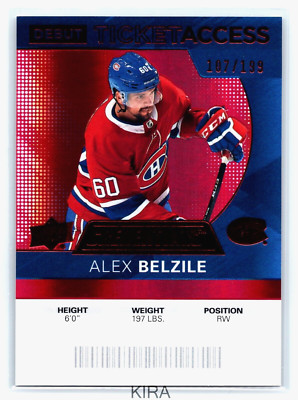 2020-21 Credentials - Alex Belzile - Red /199 Debut Ticket Access - #75