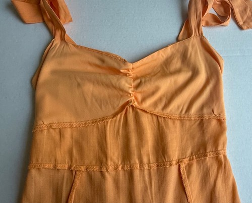 Vestido midi naranja Forever 21 para mujer con corbata en el hombro espalda ajustada cuello en V talla grande - Imagen 12 de 12