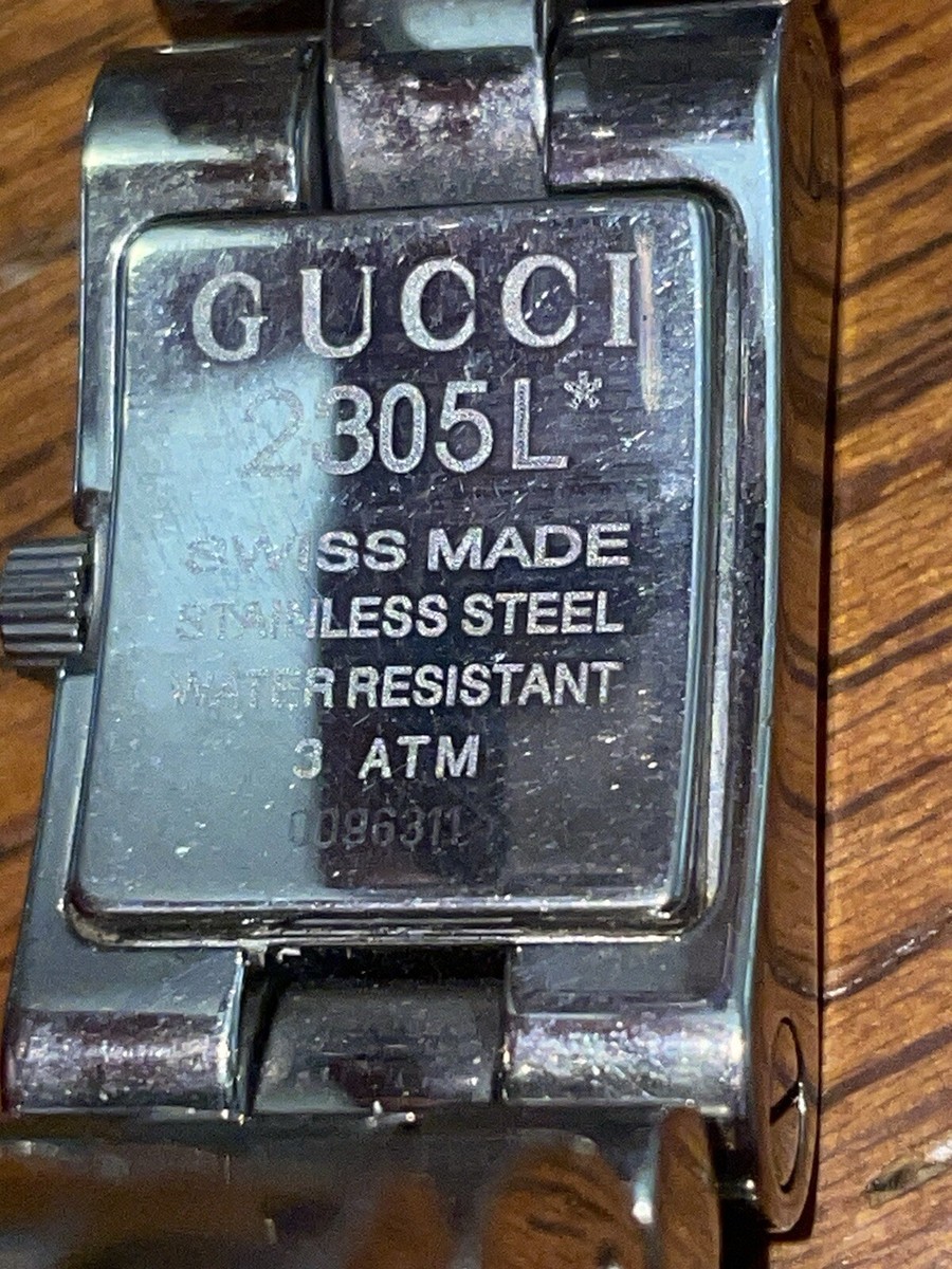 GUCCI Stainless Steel Square Face Quartz Analog Watch 2305L GUCCI Stainless Steel Square Face Quartz Analog Watch 2305L