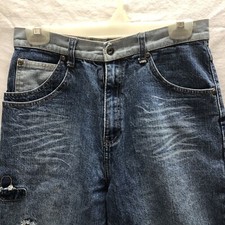 ROCAWEAR YOUTH JEAN SHORTS - GRAND SLAM - WITH PATCHES/EMBROIDERY - SIZE 18