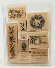 Stampin' Up NATURE'S CHRISTMAS Complete Rubber Stamp Set of 9