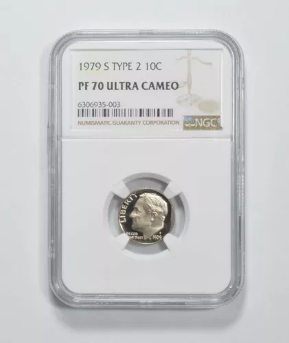 1979-S Type 2 TWO PF70 Roosevelt Dime l NGC Graded PF 70 - PERFECT UCam