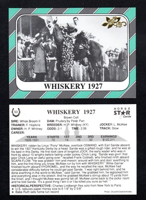 Whiskery 1927 Kentucky Derby Winner 1990 Horse Star Cards Gold Foil Rare!