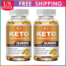 2 X 20000mg KETO BHB Diet Pills Ketone FAT BURNER Weight Loss Diet Pills Ketosis