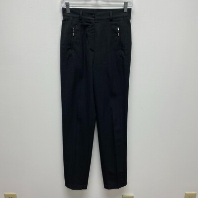 Gardeur Womens Black Gray High Rise Super Slim Line Stretch Straight Pants 6
