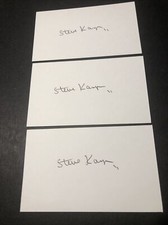 (Lot of 3) Steve Kasper Autographed Bruins Signed 3x5 Index Cards Lot B