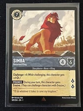 Disney Lorcana Chapter 1 Simba Returned King Rare Cold Foil Card 189/204