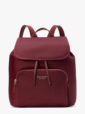 New Kate Spade Sam Medium Backpack the Little Better Nylon Dark Merlot Kate Spade The Little Better Sam Nylon Shoulder Bag Small  main image 2