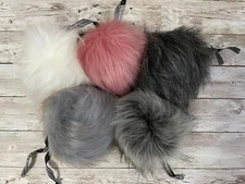 Lovafur Classic Faux Fur PomPons 100% Vegan for Knitted Hats