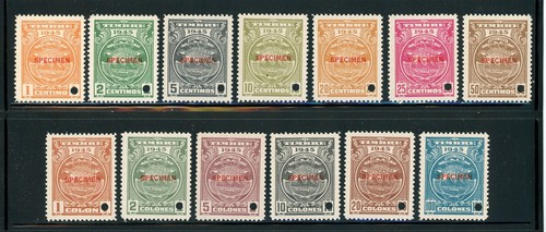 COSTA RICA REVENUE SPECIMENS: MENA #SR847-859 Issues of 1945 COMPLETE $$$