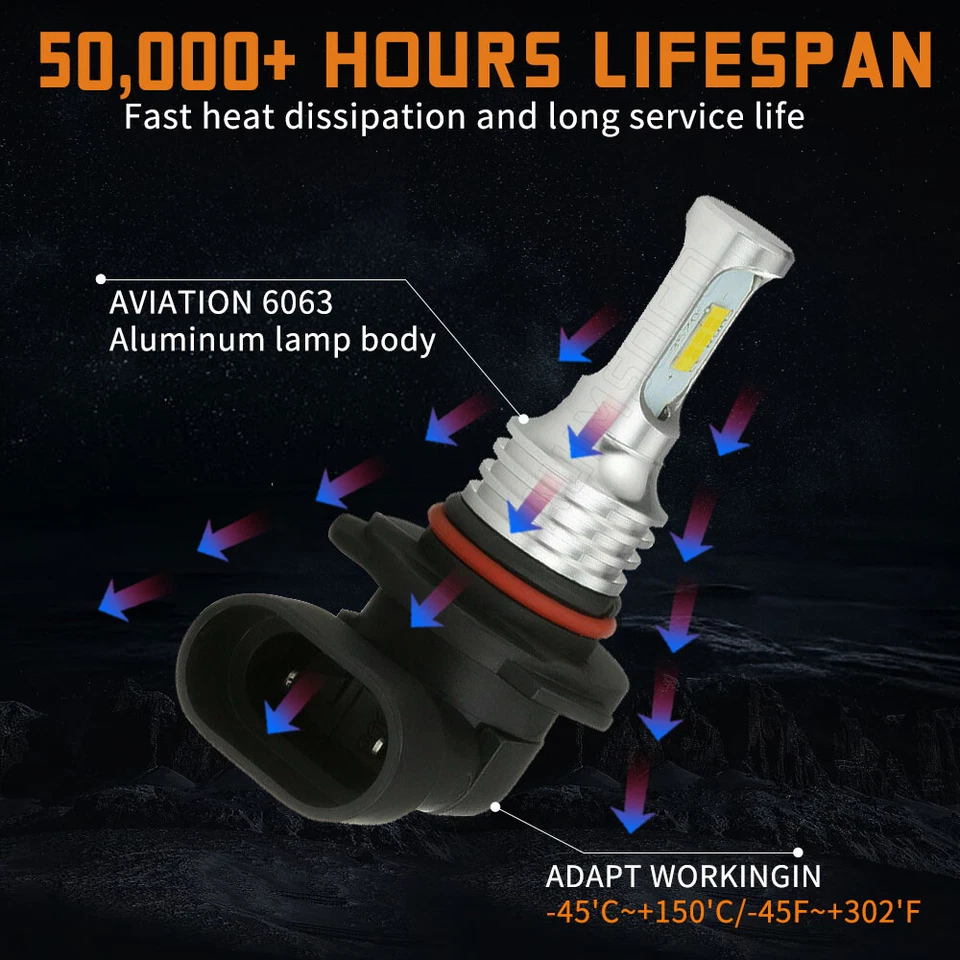 For 2013-2014 2015 Honda Accord Combo LED Headlight Fog Lights 6 Bulbs Kit 6000K - Image 3 of 4