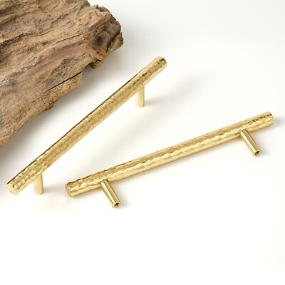 #ad Hand Hammered Solid Brass Cabinet Pull Gold Drawer Knob Luxury Drawer Handle $15.99
