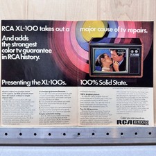 1972 RCA XL-100 Color Television Vintage Print Ad 2 Page Advert