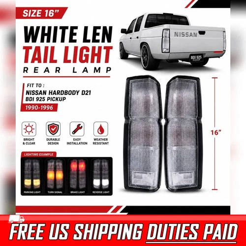 For Nissan Navara Hardbody Frontier D21 86-97 Tail Rear Light Left Right Set