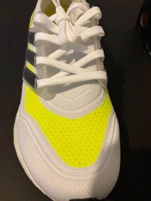 Size 7.5 - Adidas UltraBoost 21 White Solar Yellow