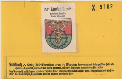 Reklamemarke Wappen von Limbach / Sachsen (K2232)