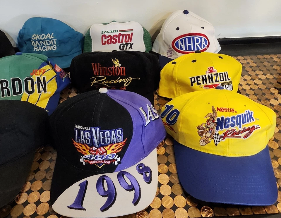 Lote De 15 Sombreros NASCAR De Colección De Años 80 90 Y2K Earnhardt Gordon Winston #3 Raro Foto 2 de 4