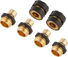 3/4" Garden Hose Quick Connectors 2 Set Male Female