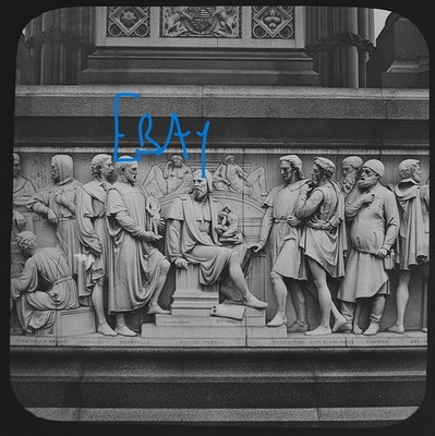Foto LONDON BASE OF THE ALBERT MEMORIAL C1890 VICTORIAN GWW Magic Lantern Slide