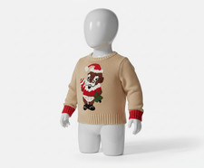Whoopi Baby Toddler Unisex Beige Holiday Santa Sweater Size 12-18 Months