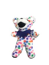 1993 Liquid Blue Grateful Dead Teddy Bear w/ Rainbow Polka Dot Design 7  Tall 