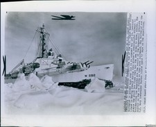 1953 Nome Alaska Coast Guard Cutter Northwind Ice Expedition Wirephoto 7X9