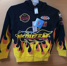 Disney Pixar Cars Lightning McQueen Toddler Zip Hoodie Flame Black Size 4/5 NWT