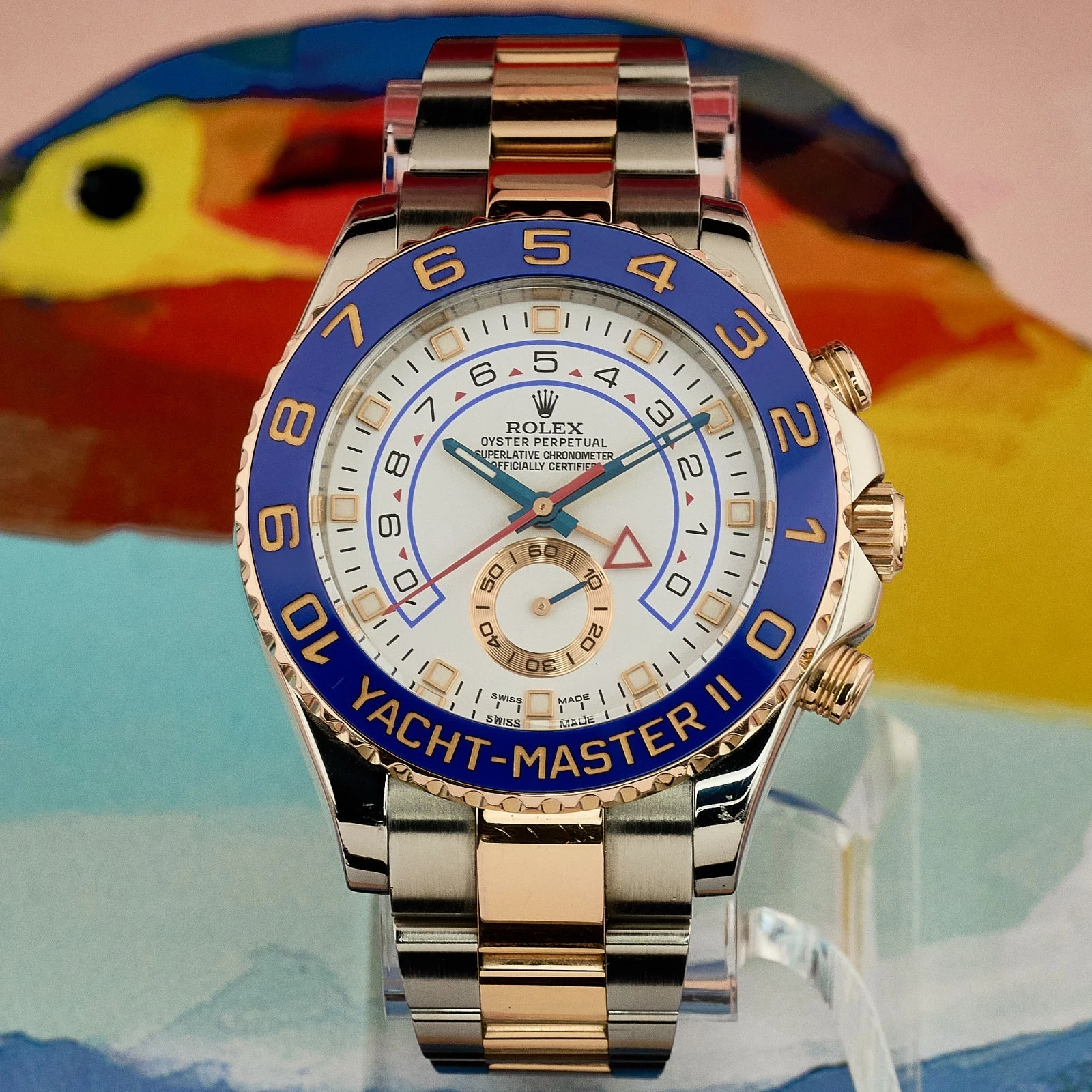 Rolex Yacht Master II 116681 44mm White Dial Watch and Card