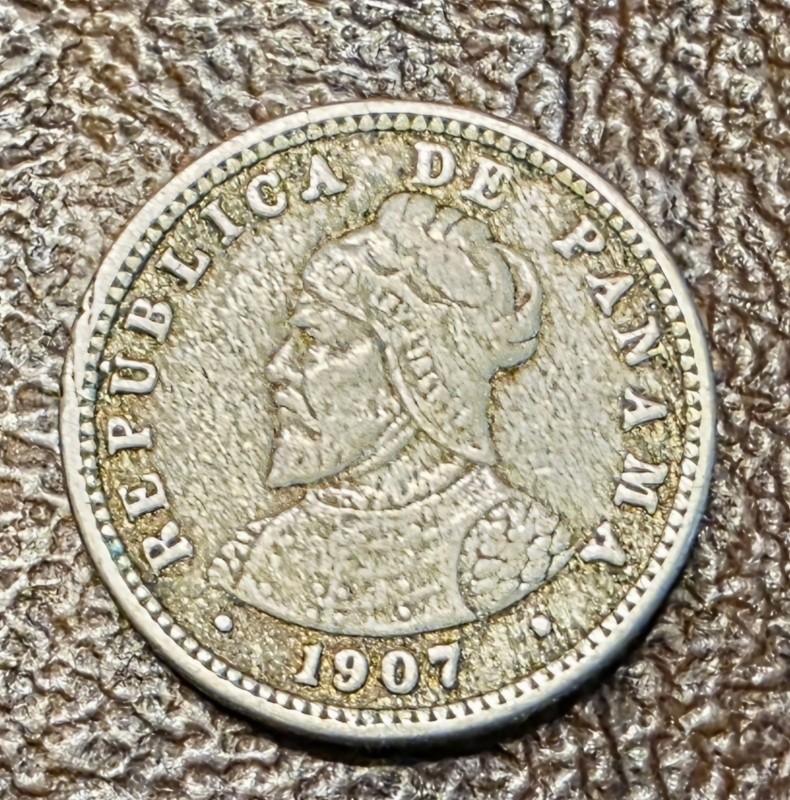 1907 Panama 1/2 Centesimo With Bubs