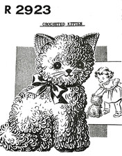 Crocheted Kitten Pattern 2923 Reprint