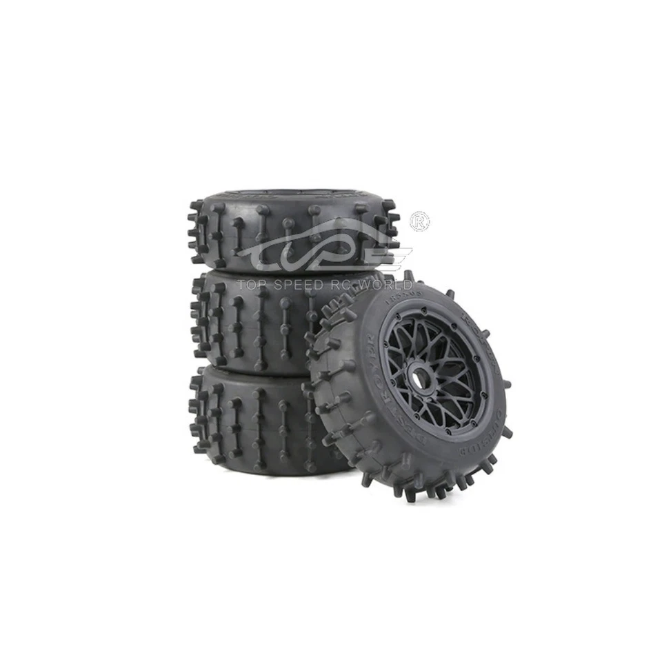 185*85 185*65 Rubber Cone Wheel Tyres Set of 4PCS 24mm Fit 1/5 HPI RV KM Baja 5B - Image 2 of 4