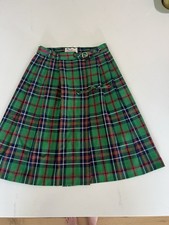 Vintage IZOD For Girls LACOSTE Green PLAID SKIRT KILT Sz 10