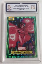 2024 TOPPS MARVEL CHROME SCARLET WITCH #112 GREEN GAMMA RAY WAVE 5/99 GRADED 10 