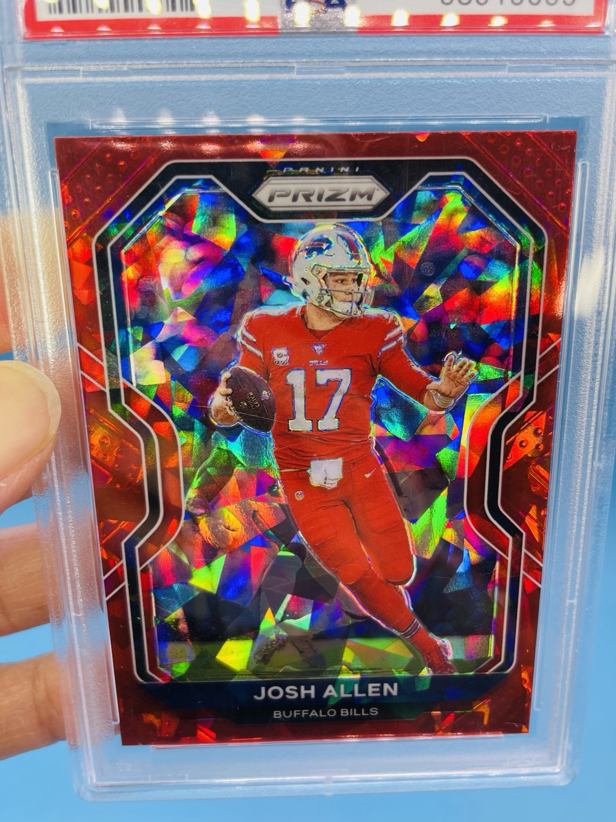 2020 Prizm ~ JOSH ALLEN ~ Red Cracked Ice Prizm 💥  PSA 9 MINT Color Match! 🔥 view 11