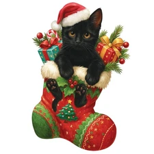 Black Cat Christmas Ornament 2025, Cute Screaming Kitten Tree Decoration, Funny