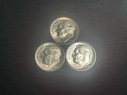 1949-PDS Silver Roosevelt Dimes BU