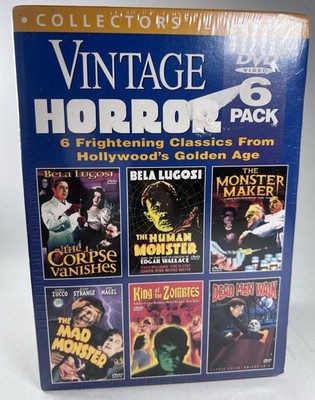 Horror Monster, Zombies  6 pack DVD Set Hollywood's Golden Age Classics Vintage