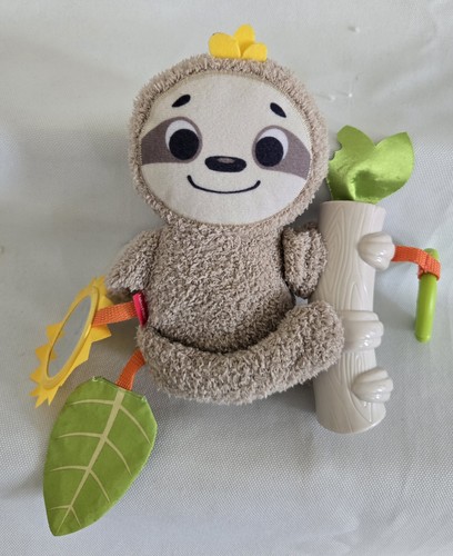 Soft Plush Sloth Toy from Fisher-Price,   Teether, Mirror, Crinkle Leaf, 2018