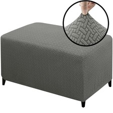 Rectangle Footstool Cover Stretch Stool Ottoman Sofa Storage Protector Slipcover