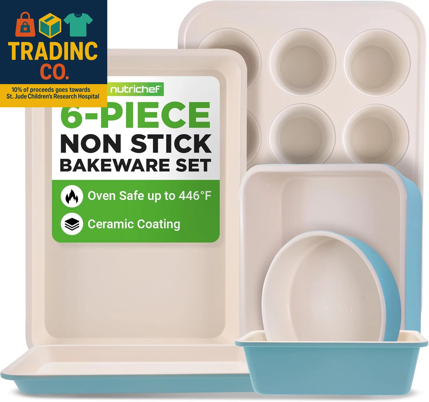 6-Piece Baking Pan Set, Carbon Steel Bakeware with Premium Ceramic Nonstick Coat
Opens in a new wind