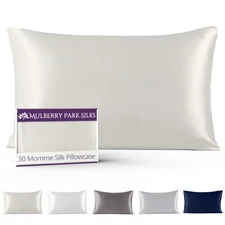 Mulberry Park 30 Momme 100% Pure Mulberry Silk Pillowcase - Luxury Charmeuse ...