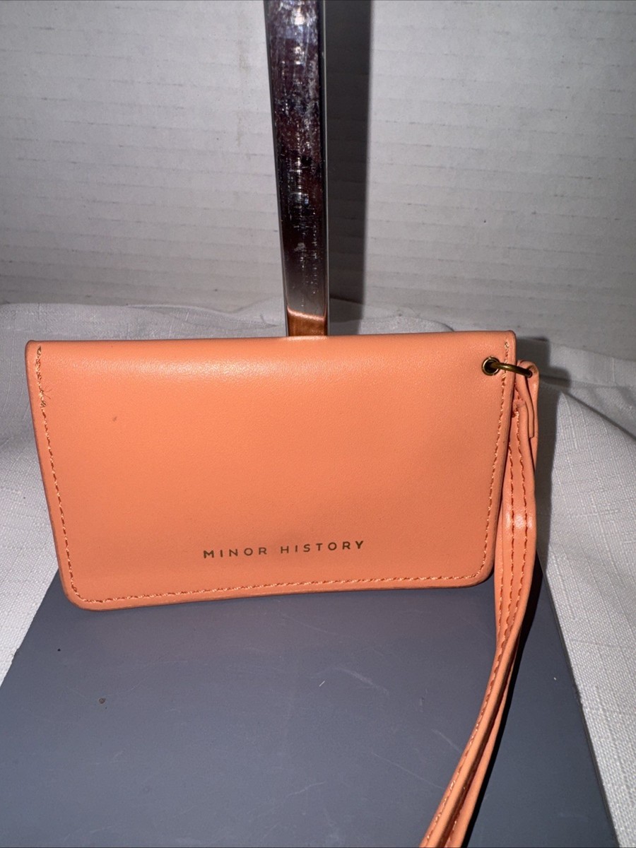 Minor History Small Card ID Wallet Postscript Wristlet Gold & Peach 4.5 X 2.5 View 2