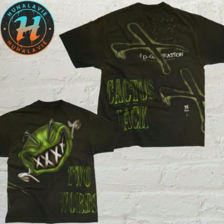 Travis Scott Cj X Wwe Wrestlemania Two Words Cactus Jack 3D T