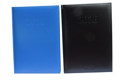 Herlitz Buchkalender Chefkalender Terminplaner 2026 DIN A5- SCHWARZ + BLAU